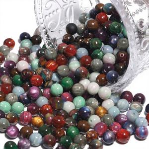 Perles en résine acrylique mate œil de chat multicolores 8/10 mm, perles en vrac, fabrication artisanale, bracelet, collier, matériaux de bijouterie - Product Image 3