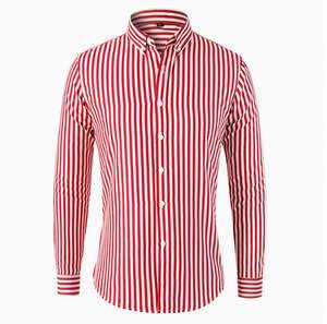 Camisa de Manga Larga para Hombre I-0512, Primavera-Otoño, Moderna, Ajustada, Juvenil, Informal de Negocios, Camisas a Rayas para Hombre - Product Image 6