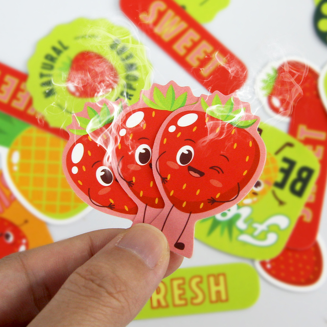 Custom Christmas Strawberry Apple Cherry Watermelon Orange Pineapple Fruits Scents Sticker
