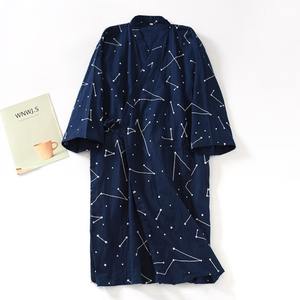 Vêtement de nuit sur mesure en gros, col en V, <span class=keywords><strong>kimono</strong></span> pour <span class=keywords><strong>homme</strong></span>, peignoir à manches longues, pyjama fin, <span class=keywords><strong>kimono</strong></span> ample, décontracté, style <span class=keywords><strong>japonais</strong></span>, yukata, sauna - Product Image 4