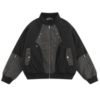 Veste pilote en patchwork de marque de mode américaine rétro pour hommes, manteau de style baseball ample et épais, vêtements d'extérieur élégants