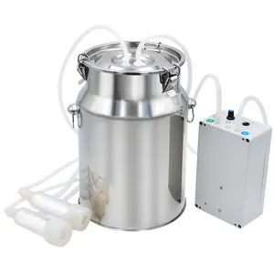 10L Milking Machines Automatic Electric & Pulsating Cows Goats Milk Machine With Vacuum Pump Bucket For Farm