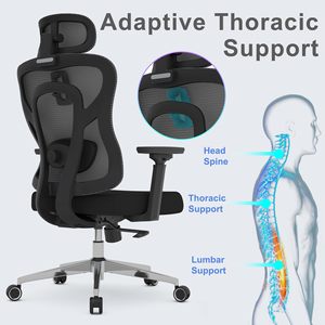 High <b>Back</b> Adjustable Ergonomic Office <b>Chair</b> with Headrest Modern Swivel Mesh Design for Home Office Use - Product Image 4