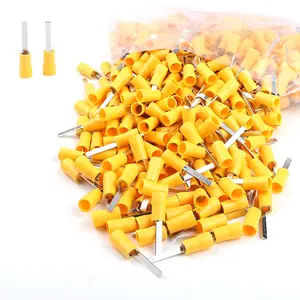 DBV5.5-10 4-6mm 12-10AWG Yellow Crimping Flat Blade Pin Tabs Ferrules Pre Insulated Wire Blade Cable Terminal
