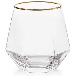 Gobelet à l'ancienne en diamant Hexagonal, coupe géométrique, <span class=keywords><strong>verre</strong></span> à whisky avec fond épais - Product Image 1