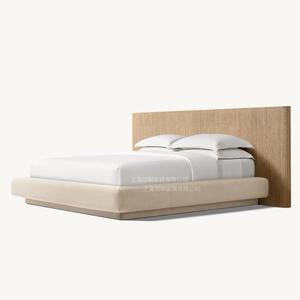 Кровать RH MULHOLLAND, размер <span class=keywords><strong>King</strong></span> <span class=keywords><strong>Size</strong></span>, каркас из натурального дуба, фанерные панели, тканевое основание, современная роскошная мебель для спальни - Product Image 3