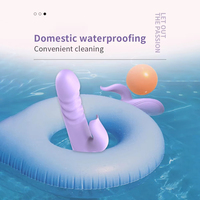 Juguete Sexual Telescópico con Calefacción para Adultos, Doble Estimulación Vaginal, Estimulador de Punto G y Clítoris, Potente Vibrador de Conejo, Dildo para Mujeres