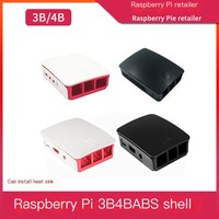 Cangkang Plastik ABS Merah dan Putih Generasi ke-4 Raspberry Pi, Cangkang Pelindung Pembuang Panas untuk Raspberry Pi 3B+/4B