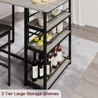 Ensemble de table à manger minimaliste au design personnalisé, gain de place, table à manger en bois pour la cuisine avec chaises et étagère de rangement