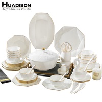 Service de Table Huadison : Vaisselle Créative en Porcelaine Fine, Style Nordique Simple, Bordure Phnom Penh, Luxe Léger – Vente en Gros