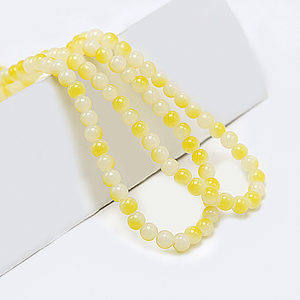 Bestone cuentas sueltas Diy joyería 6mm cuentas de vidrio redondas amarillas DIY cuentas sueltas para la fabricación de joyas - Product Image 3