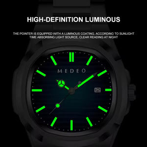 Nouvelle montre pour homme Medeo 855G, montre de luxe à bracelet en acier inoxydable, quartz, étanche, lumineuse, avec date, pour homme - Product Image 5