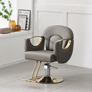Meilleure Vente - Fauteuil de Coiffure Professionnel en Cuir Rose avec Base Dorée - Chaise de Barbier Professionnelle à Vendre - Product Image 3