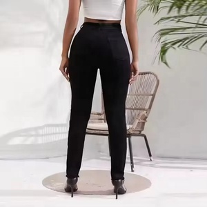 Nuovi <span class=keywords><strong>Jeans</strong></span> Trendy da <span class=keywords><strong>Donna</strong></span> a Vita Media, Stile Casual Streetwear con Look Denim Sbiadito e Strappato, Adatti per Stili Autunnali e Invernali. - Product Image 3