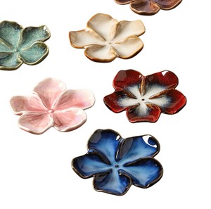 Vaisselle en céramique rétro japonaise, plat à sauce soja pour la maison, design coloré en forme <span class=keywords><strong>de</strong></span> <span class=keywords><strong>feuille</strong></span> <span class=keywords><strong>de</strong></span> lotus, plat à assaisonnement - Product Image 6