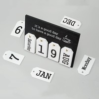 Calendrier perpétuel Flip bloc en bois calendrier Vintage bloc de bois calendrier pour bureau à domicile