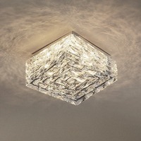 JYLIGHTING-Lustre de fantaisie moderne pour décoration de salon, lustre en cristal chromé carré design de glaçons pour hôtel, plafonnier