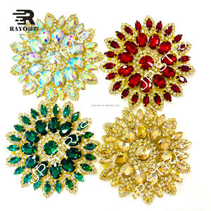 <span class=keywords><strong>Applique</strong></span> florale 3D en forme de chaîne, ornée de strass en <span class=keywords><strong>verre</strong></span> colorés personnalisables, à coudre, vente en gros - Product Image 6