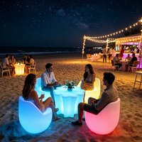 Ensemble de chaises de bar commerciales modernes, écologiques, durables, à LED changeantes de couleur, lumineuses, imperméables, pour décoration de fête en extérieur, salle de sport et hôtel