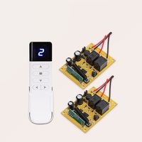 Receptor de Relé de 2 Canales y 433 MHz, Interruptor de Control Remoto con Código de Aprendizaje 1527 para Puerta de Garaje, Control Remoto Inalámbrico