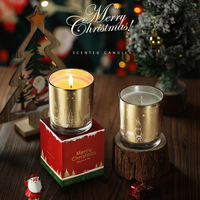 Maßgefertigtes Private Label Luxus Handgemachtes Glas-Aromatherapie-Kerzenset mit Ausgehöhlten Gefäßen als Weihnachtsgeschenk