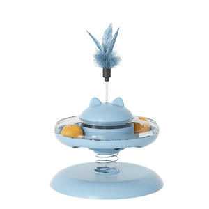 Nuevo Juguete Ecológico Moderno para Gatos, Plato Giratorio Interactivo con Bola de Plumas para Estimular a los Gatos - Product Image 1
