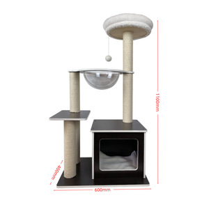 Fabricant en gros de grattoir d'<span class=keywords><strong>arbre</strong></span> à <span class=keywords><strong>chat</strong></span> noir et blanc de luxe avec capsule spatiale - Product Image 3