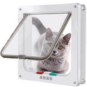 Vente chaude résistant aux intempéries magnétique 4 voies serrure Pet chat rabat <span class=keywords><strong>porte</strong></span> pour chats et chiens - Product Image 1