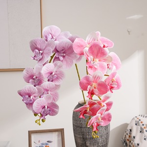 Orchidées artificielles Huaxi Yujiu Phalaenopsis, fleurs artificielles roses, blanches et violettes, décoration de mariage, PVC, caoutchouc souple, artisanat, 120 cm - Product Image 2