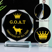 Trophée en verre en forme de chèvre pour adultes, destiné aux champions, aux vainqueurs, pour le sport, le bureau et les cadeaux