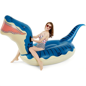 Flotador Inflable Gigante de Dinosaurio Azul de PVC, Juguete Acuático para Adultos - Product Image 1