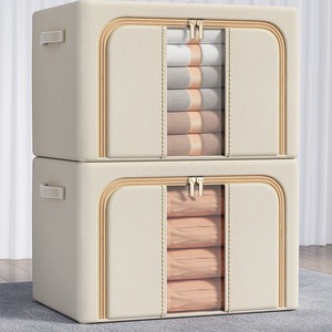 Boîte de rangement pour vêtements surdimensionnée de style européen en tissu Oxford pliable multifonctionnelle de 72 L en forme de <span class=keywords><strong>cube</strong></span> avec tiroir intégré - Product Image 3