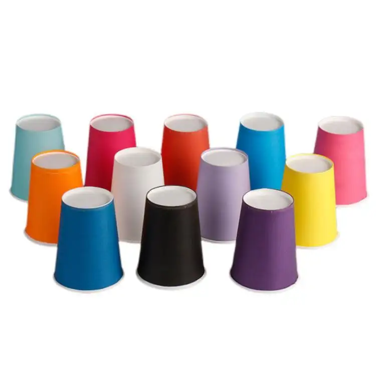 Wholesale Eco Friendly Stock 9OZ 250ML Solid Colors Party Paper Cup Manufacturer