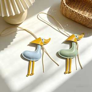 HR Wholesale PU Leather Travel Duck <b>Charm</b> Keychain Cute Animal Key Ring Women Blue <b>Bag</b> <b>Charm</b> Pendent for Gifts - Product Image 4