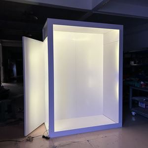 Logo personalizzato gratuito Magazine Photo Booth pieghevole Rgb <span class=keywords><strong>360</strong></span> <span class=keywords><strong>gradi</strong></span> di illuminazione a Led Pvc Magazine Photo Box sfondo evento Vogue - Product Image 2