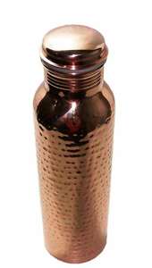 Botella de agua martillada de cobre puro de alta calidad con botella para beber de diseño súper elegante a la venta de proveedor indio - Product Image 2