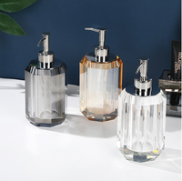 En gros, Ensembles d'organisateurs de vanité transparents, gris champagne, en cristal, pour salle de bain et cuisine, avec distributeur de savon à pompe, bouteilles, gobelets et plateau, design tendance