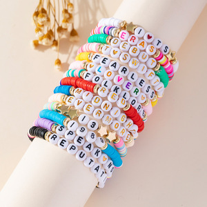 <span class=keywords><strong>Taylor</strong></span> <span class=keywords><strong>Swift</strong></span> inspiró letra inicial arcilla polimérica colorida para pulsera joyería de plástico de moda para fanáticos de <span class=keywords><strong>Swiftie</strong></span> - Product Image 3