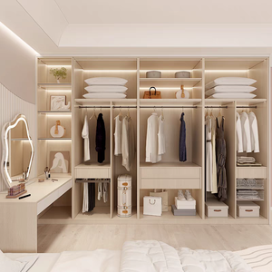 <span class=keywords><strong>Armadio</strong></span> Guardaroba Su Misura per Camera da Letto con <span class=keywords><strong>Ante</strong></span> in Legno e Vetro e Toletta Integrata, Mobile di Design Moderno per la Casa - Product Image 3