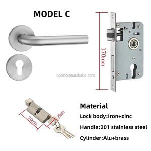 Ensemble de serrures de porte modernes en acier inoxydable avec poignée à mortaise pour salle de bain et cuisine, usage domestique, vente en gros - Product Image 6