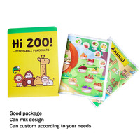 EASYMOM 60 40 Pack 12\" X 18\" Facile à utiliser, sets de table jetables adhésifs pour enfants, animaux mignons, pour bébé et tout-petit