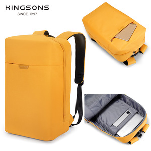 Kingsons <b>Laptop</b> <b>Backpack</b> 20-35L Water Resistant Unisex Everyday Use Yellow Green Blue Khaki Solid Color Shoulder Straps - Product Image 1