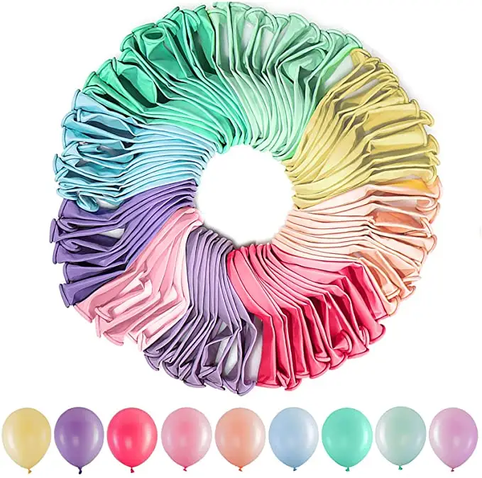 Nimicro balões coloridos para festa, balões coloridos de arco-íris, macaron, látex, 12 polegadas, para decoração de arco
