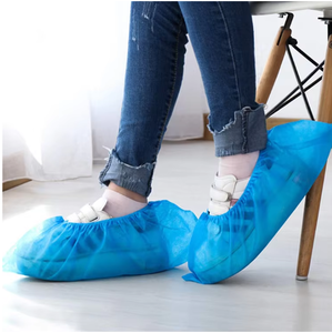סיטונאי כחול קצר עמיד למים כיסוי נעליים לא ארוג בהתאמה אישית כיסוי נעליים רפואי חד פעמי - Product Image 1