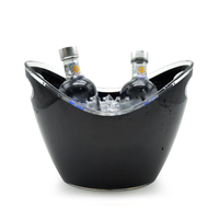 Seau à glace en plastique LED pour champagne et vodka pour bar