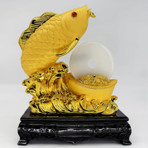 2024 Feng Shui Fortune Gold <span class=keywords><strong>Dragonfish</strong></span> ornamento hogar Oficina Mesa decoración paz Jade hebilla ornamento decoraciones de inauguración - Product Image 4