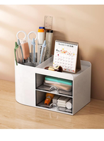 Porte-crayons moderne transparent en plastique, boîte de rangement pour papeterie, organisateur de bureau de cuisine, compartiments de tiroir, maquillage
