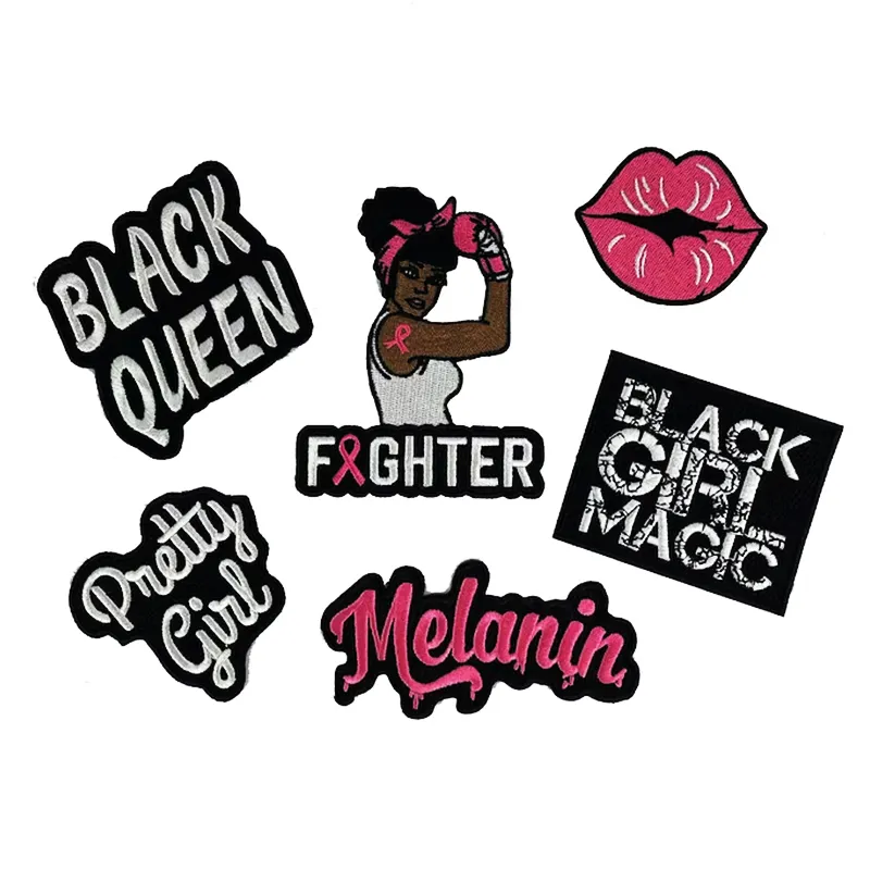 Fashion OEM desain bordir tenun laser cut patch kepribadian lencana garmen patch kustom bordir patch untuk pakaian