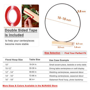 Soportes de Aro Floral Hechos a Mano de 8/10/12/14/16/18/20/22/24 Pulgadas, Anillos de Hierro para Centros de Mesa, Decoraciones para Mesa, Suministros para Manualidades - Product Image 5