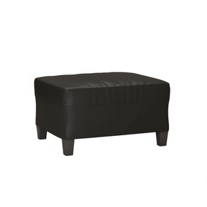 Pouf moderne en similicuir noir 27,6x21,7x16,1 pouces, ottoman convertible pour salon, mobilier de maison - Product Image 1